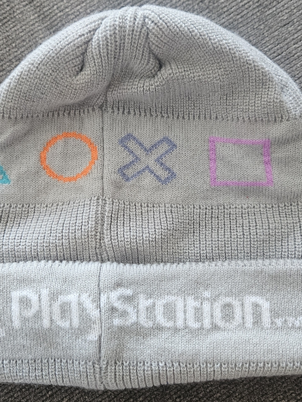 Sony PlayStation PS Official Lite Gray Beanie Cap Hat Cute Gamer Vintage RARE!